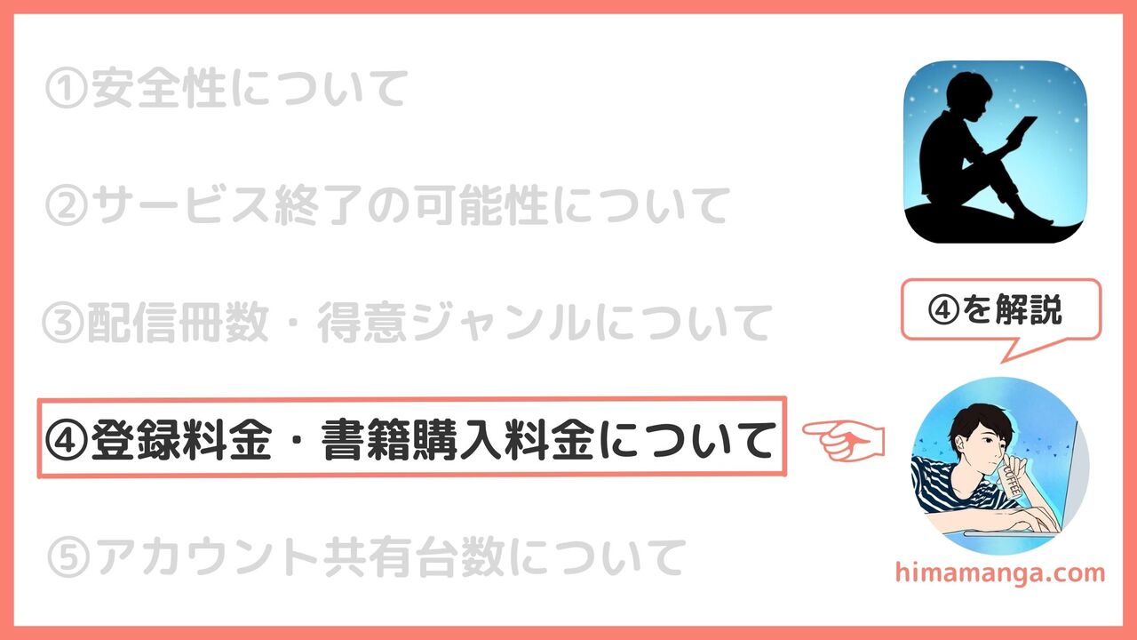 kindleストアの登録料金・書籍購入料金について